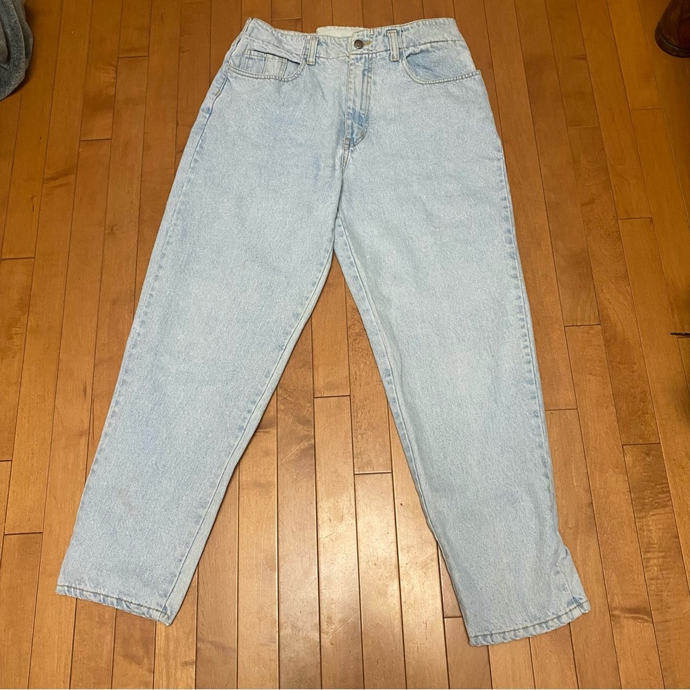 Pepe Womens Vintage Size 31 Light Wash Jeans High Rise Light Blue Laced Back